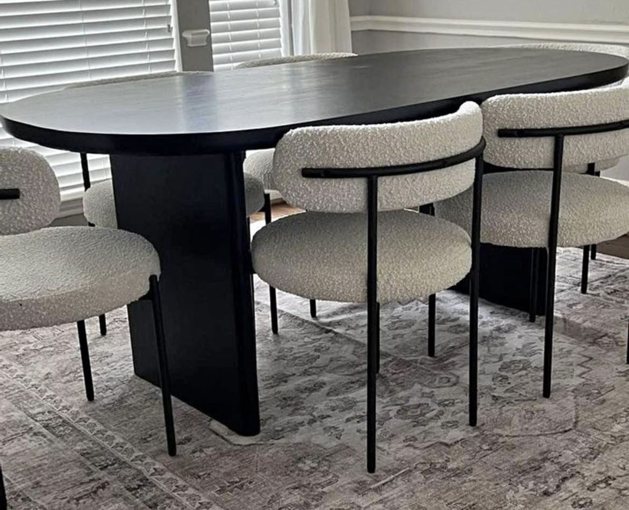 BOUCLE dining Chairs For Sale 