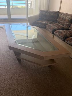 Large Glass Top Coffee Table