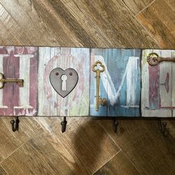 HOME Wall Decor W/Hooks