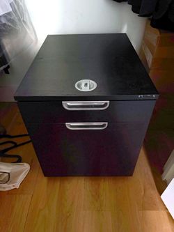 IKEA GALANT Drawer Unit on Wheels, Black, Lock Works, Code Resettable