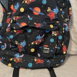 Disney Loungefly Stitch Space Cartoon Print Kids Backpack Multicolor