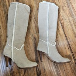 Sun Valley Buttermilk Suede Tall Boots- Size 7.5
