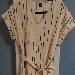 Cream Short Sleeve Dress