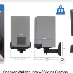 Speaker Wall Mounts w/ Sliding Clamps 