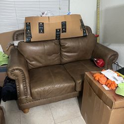 Two Sofas & Dresser With Mirror