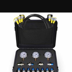 Hydraulic Pressure Test Kit，600bar /8700psi / 60mpa 3 Gauges 12 Tee Connectors 3 Test Hoses BRAND NEW IN BOX!