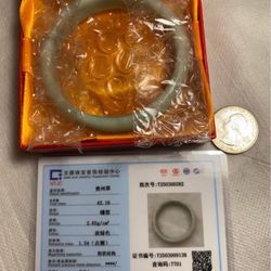Certified Natural Green Guizhou Jade / Jadeite Bangle Bracelet (59-60mm)