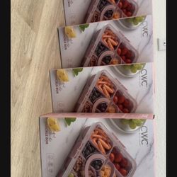 2 For $15 Compartment Snackle Box, Charcuterie Container, Divided Serving Tray with Lid & Handle, Pink  