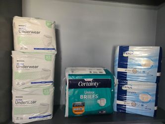 3 packages of Unisex Briefs, 3 packages of underwear Xl