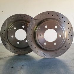 2022 2023 Lincoln Navigator Rear Drilled/Slotted Pair Set 