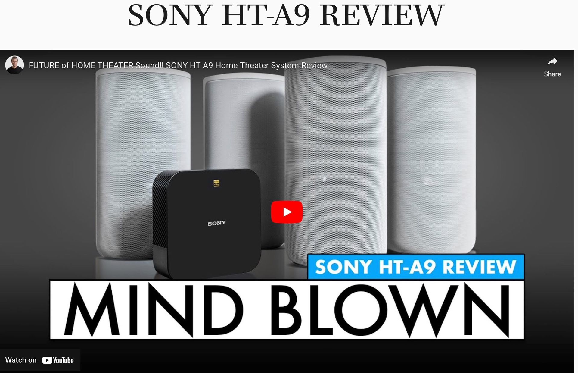 Sony HT-A9 surround sound system