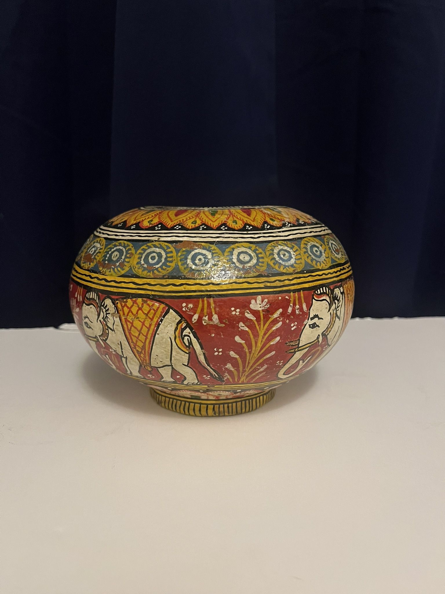Hand-Painted Clay Bowl from India