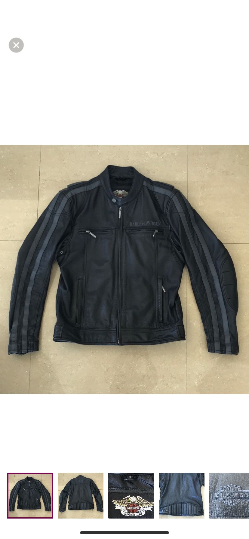 Harley Davidson Mens Black Leather Jacket. Impeccable Sz M