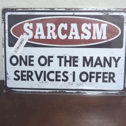 1pc Funny Sarcastic Metal Sign For Garage Office Signs, 8x12inch Metal Plaque Retro Man Cave Bar