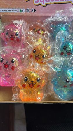Pikachu Glitter Squeeze Toys Set