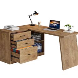 Shaped Wood Computer Desk