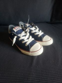 Blue Leather Converse