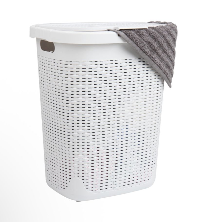Plastic Wicker Design Slim Laundry Hamper