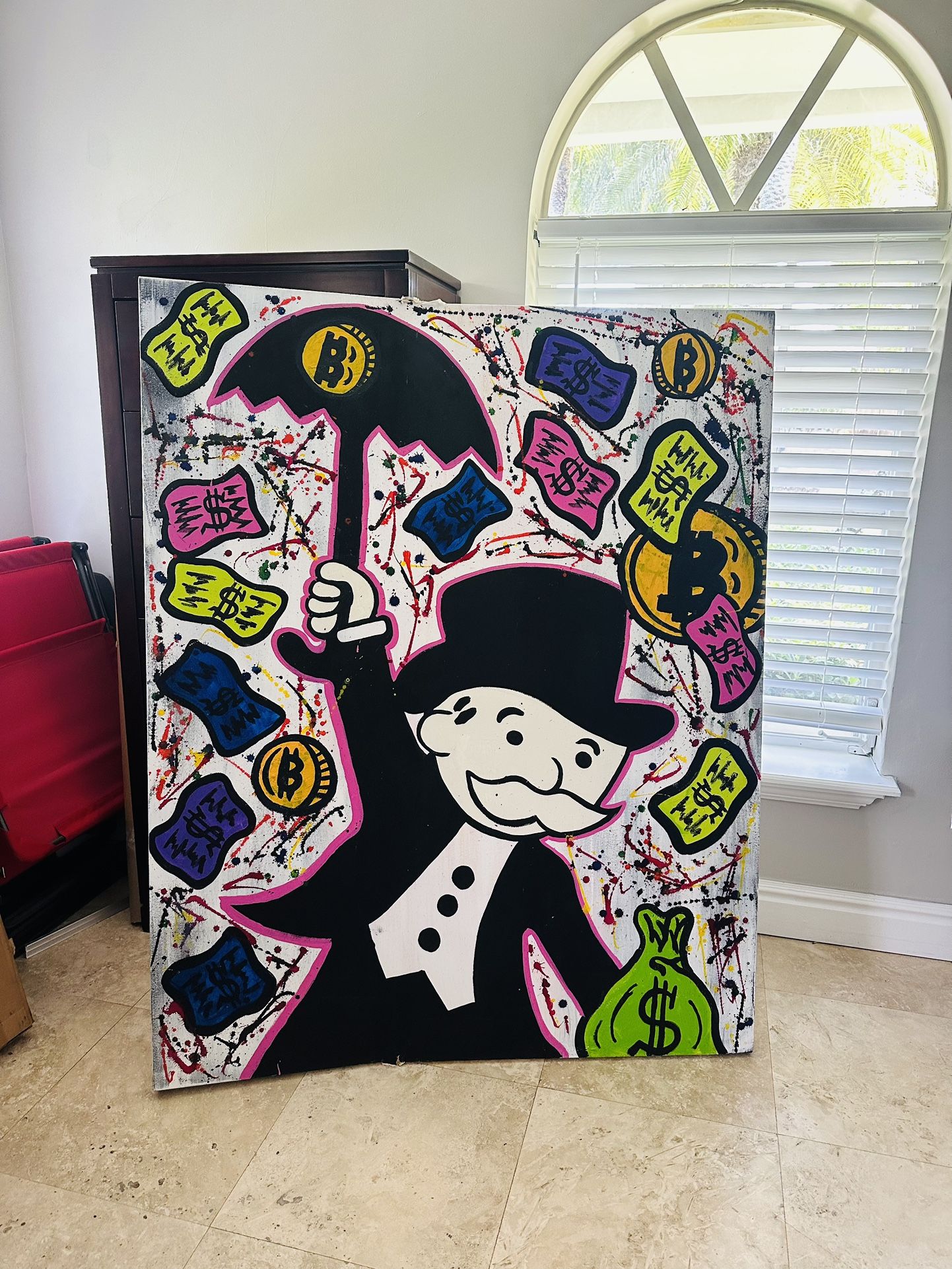 Custom Monopoly Bitcoin Painting