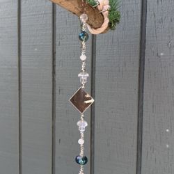 Clear Mushie With Blue Suncatcher