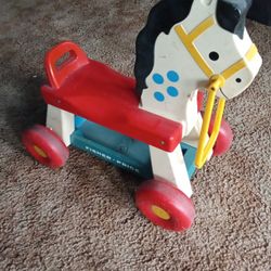 Antique Vintage Fisher Price Ride On Horse