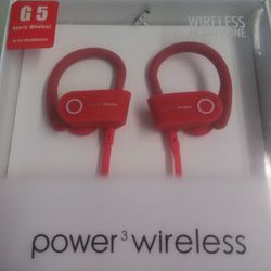 G5 Power3. Red Bluetooth Headsets