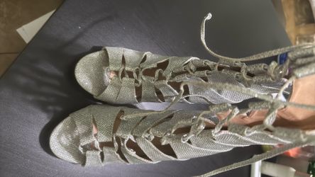 Women's Dance Heels with Lace-up Peep Toe Ballroom Ankle Dance Boots High Heels 