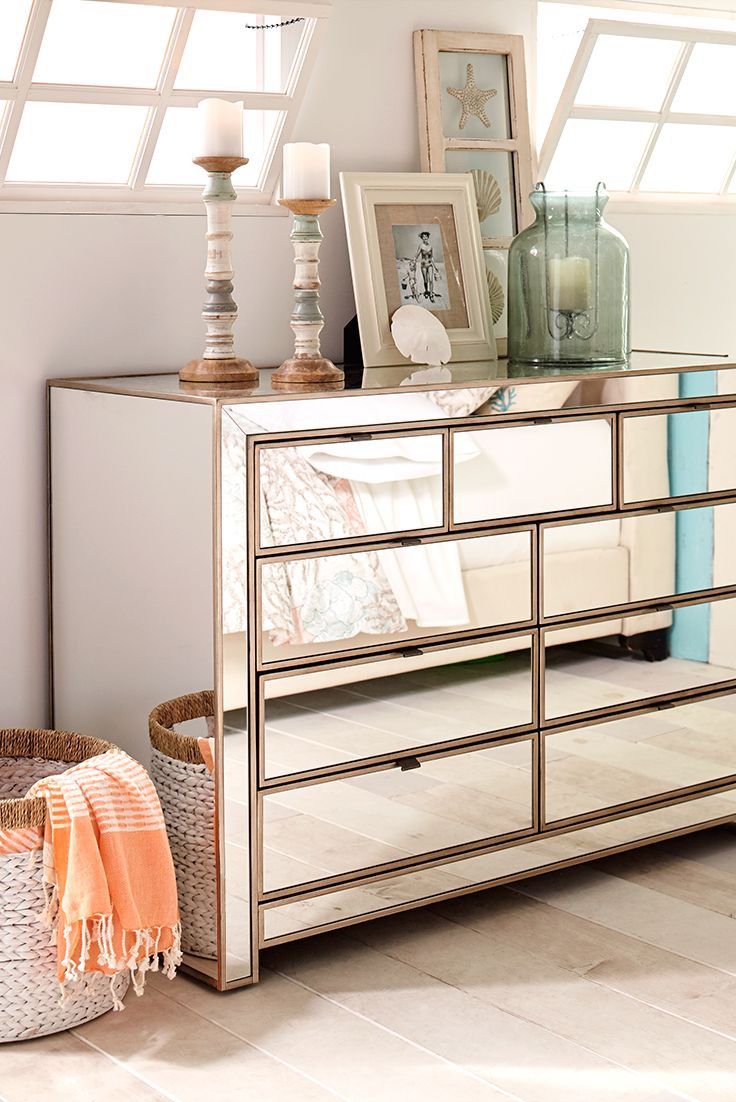 Pier 1 Alexa Mirrored Dresser (9 Drawers)