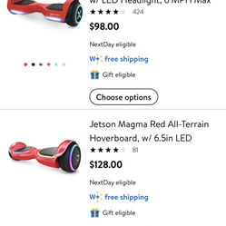 Brand New Hover-1 Rebel Kids Hoverboard w/ LED Headlight, 6 MPH Max Speed, 130 lbs Max Weight, 3 Mil