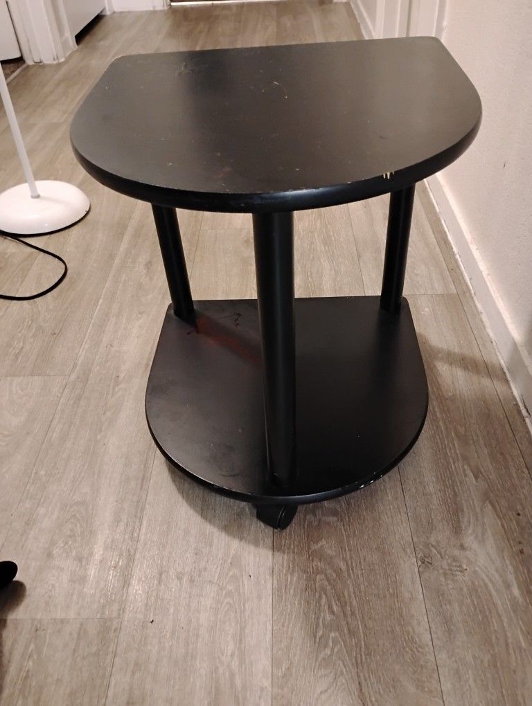 Wood End Table On Wheels