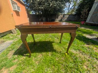 Antique wood table folds/extendable