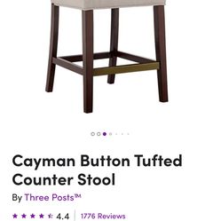 Two Cayman Tufted Counter Stools