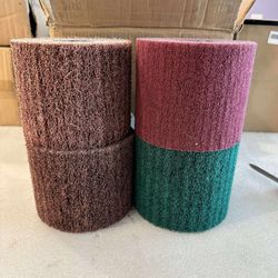 4 Pcs 4.7" x 4" Burnishing Polishing Wheel Drum Drawing Polishing Wheel for Surface of Metal, Wood, Plastic Grit