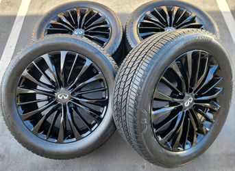 22” Infiniti QX80 QX56 New Gloss Black OEM Wheels And Tires