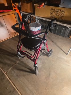 Drive Medical Red Rollator Walker with Seat