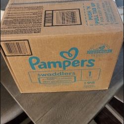 🧸NEW BOX OF PAMPERS SWADDLERS SIZE (1) 🧸