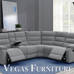 Reclining Sectional Sofa Smoke
