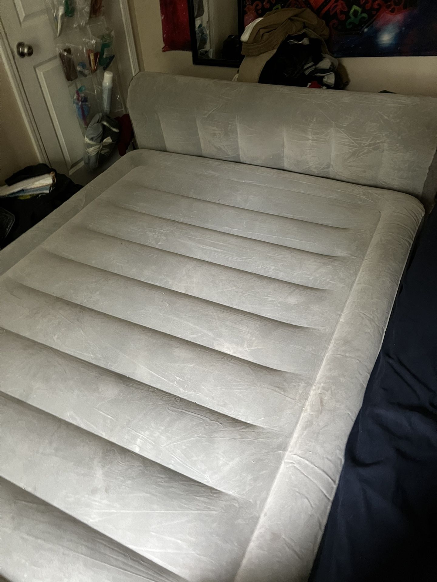 Bestway Queen Sized Inflatable Mattress With Headboard & Built In Pump