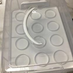 2-Tier Display Clear Cupcake Bread Storage Box