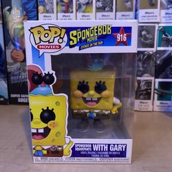 Kid Spongbob And Gary Pop From The 2021 Movie