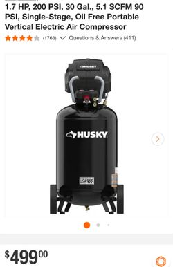 Husky 30 gallon air compressor