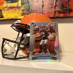 Shedeur Sanders 2025 Downtown RC + Browns Speed Replica Helmet Bundle – Rookie Card + Display Helmet