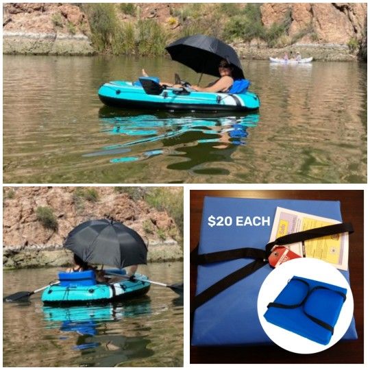 NEW IN BOX 2 Person Inflatable Fishing Boat Float Tube Raft with Oars