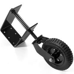 Universal 8" Flat-Free Tire Gate Wheel Suspension Spring-Loaded Wood Chainlink Gate Caster Wheel Weight Capacity 200lb (Black)

