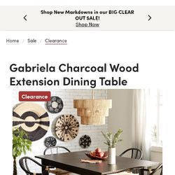 World Market Extension Dining Table  "Gabriela"