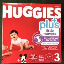 Huggies Little Movers Plus Size 3/204 Diapers 
