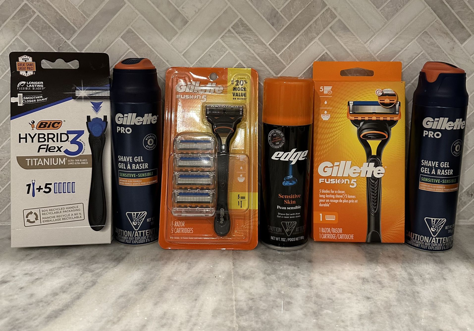Men’s Gillette And Bic Razors And Shave Gel - Bundle #16