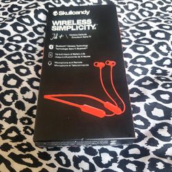 💀Skullcandy Wireless simplicity Earbuds RED(((New)))
