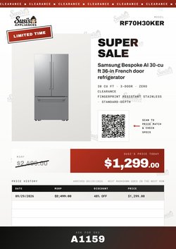 Samsung RF70H30KER French Door Refrigerator