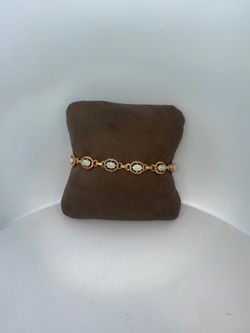 14K yellow gold opal bracelet